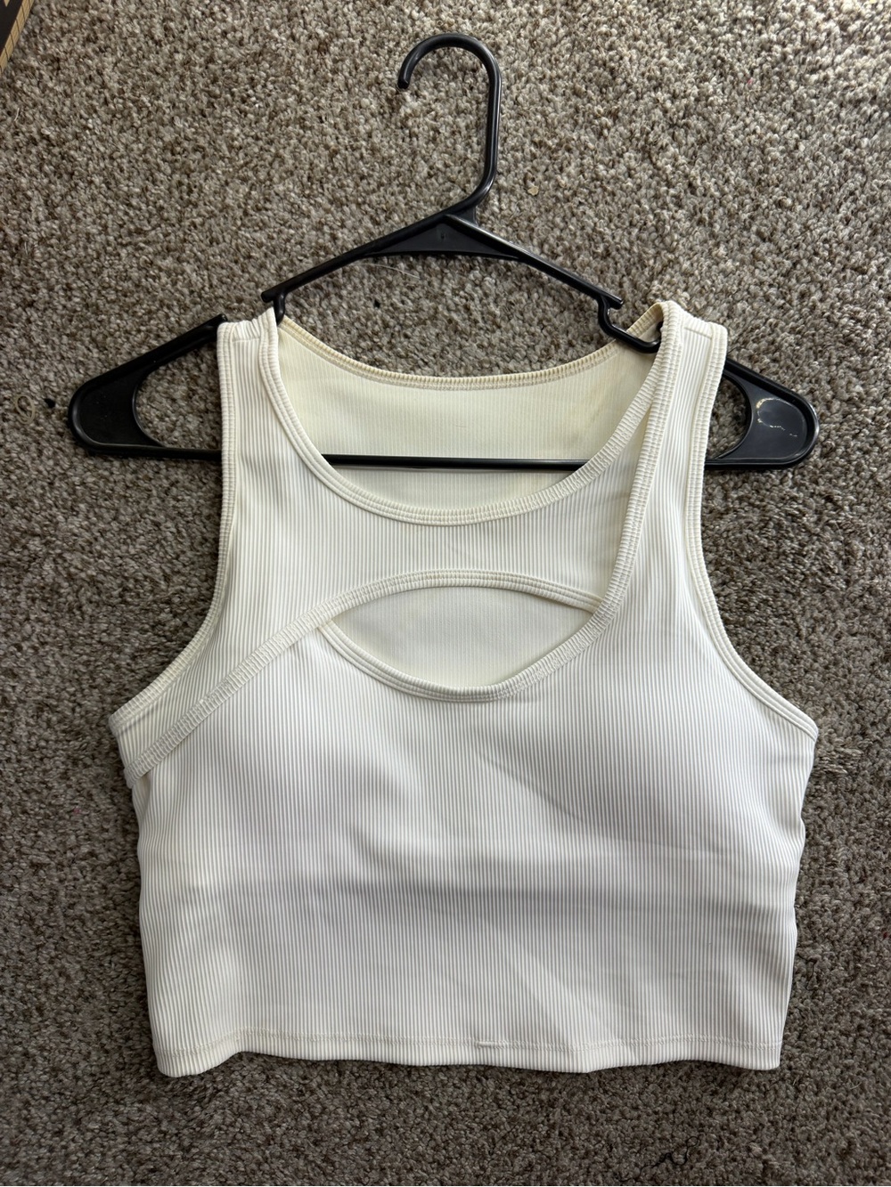 Kamo fitness Ribbed Cutout Crop Tank Top